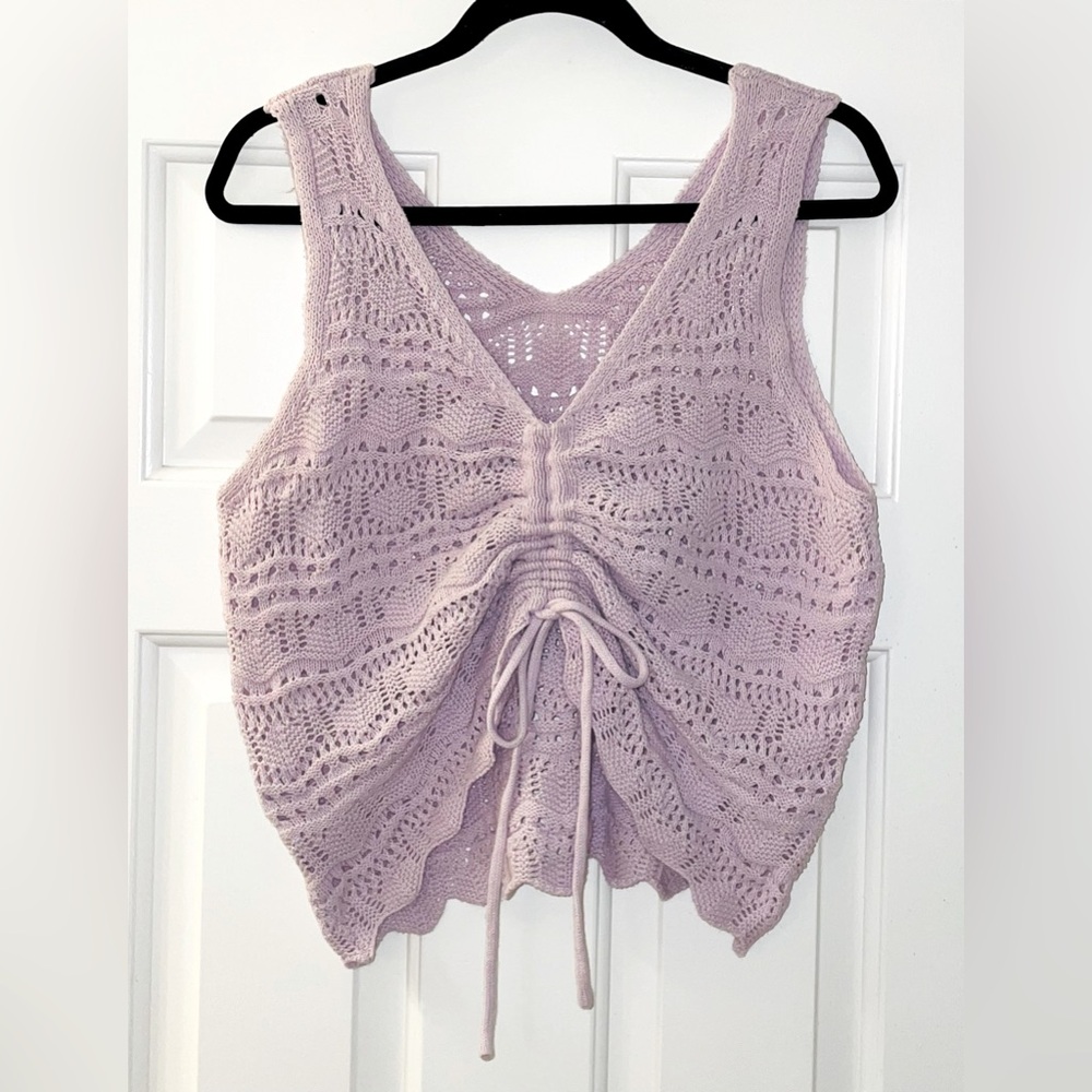 Jessica Simpson purple knit tank top size M